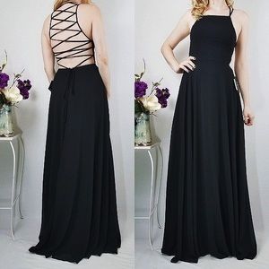 Strappy to be Here LuLus Black Maxi Lulus Dress